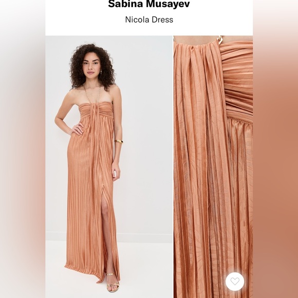 Sabina Musayev Nicola Strapless Dress in Copper as size Medium. Sold out! NWT - Picture 3 of 13
